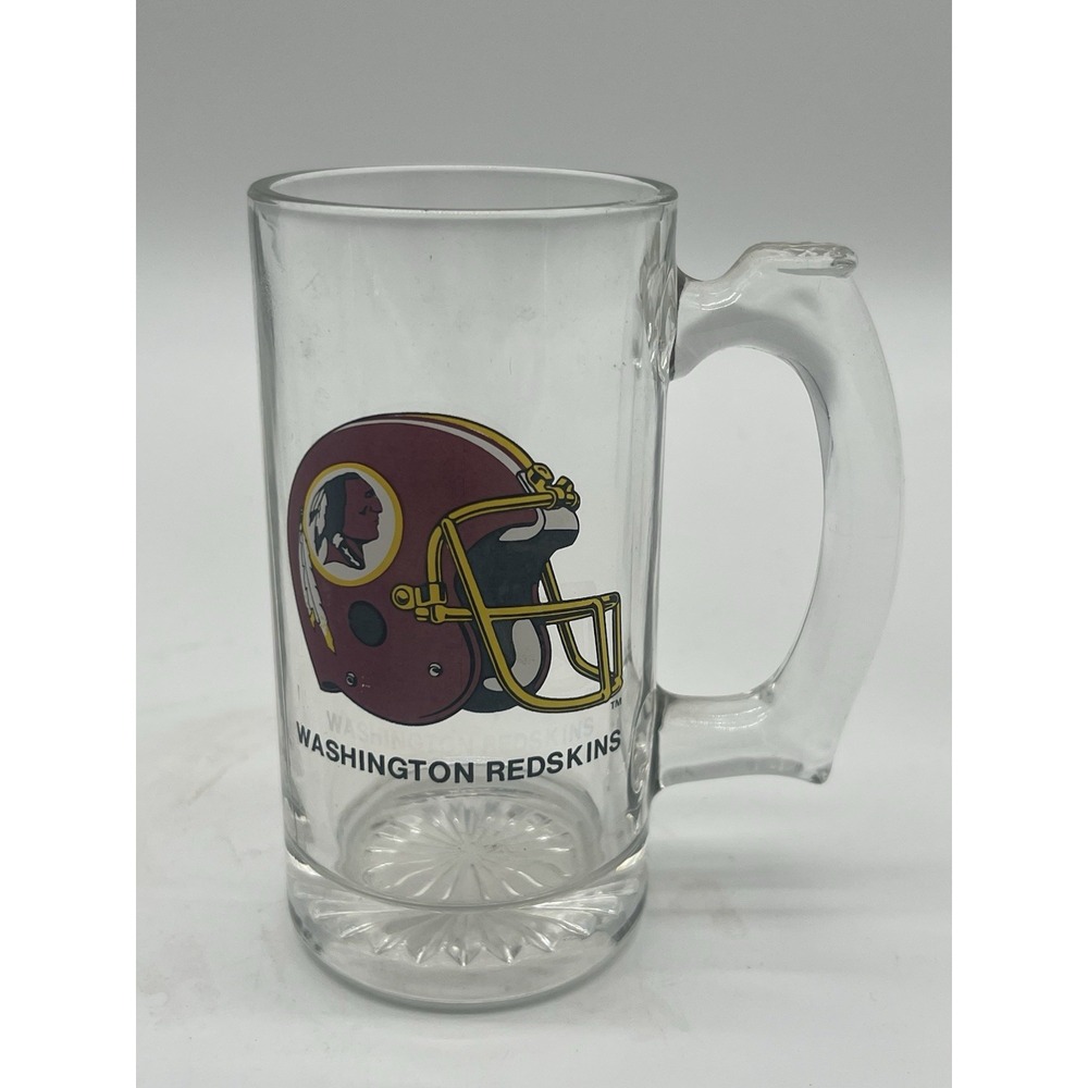 Vintage Washington Redskins Football Glass NFL - 5 1/2" Tall, Heavy Glass
